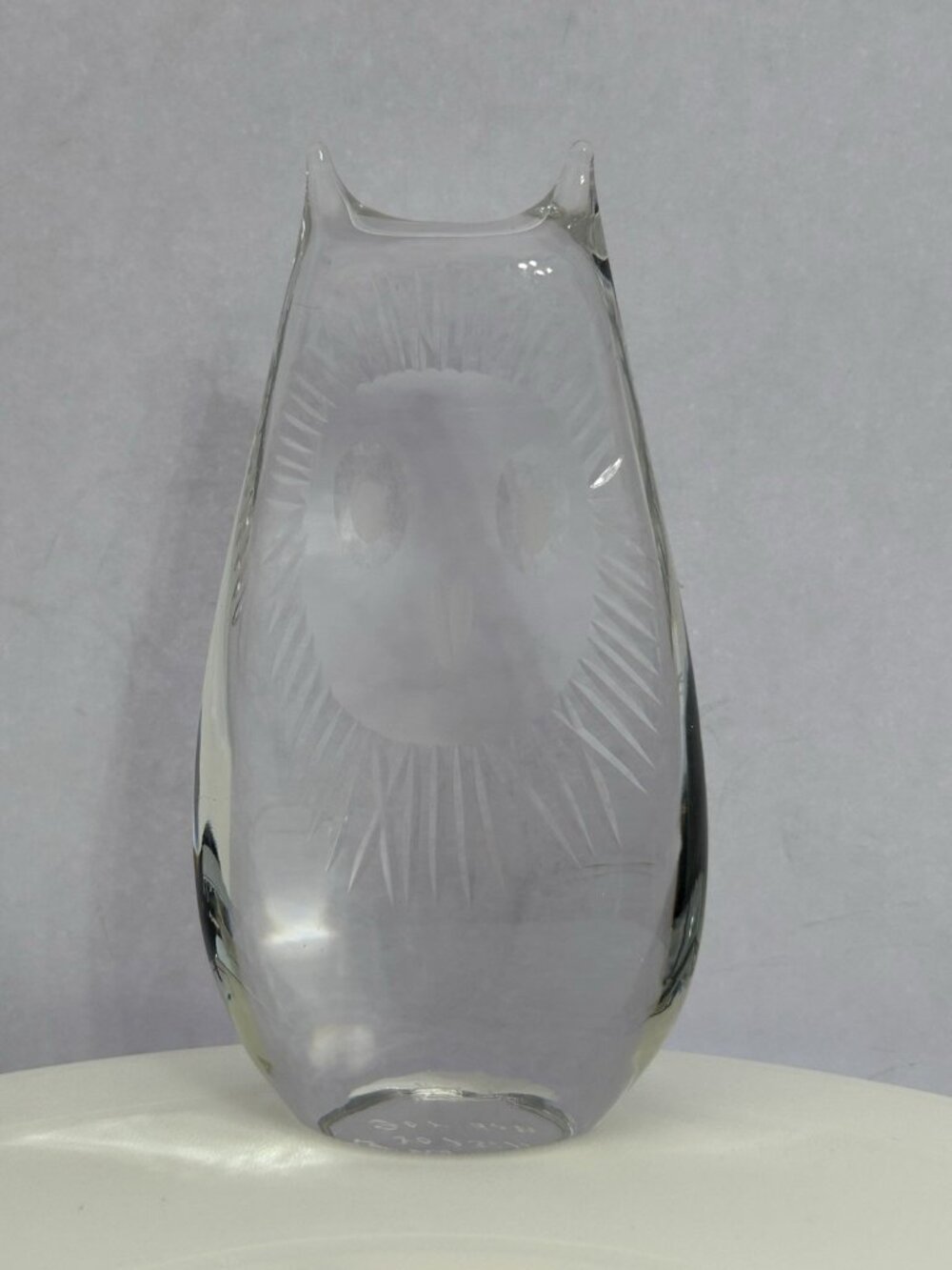 Vintage Ernest Gordon for Boda Afors Sweden Clear Crystal Owl Figurine Unique - Picture 2 of 9